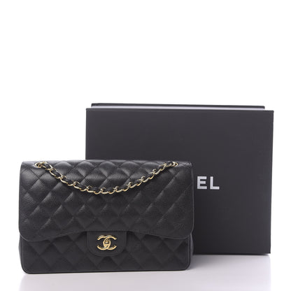 Chanel Caviar Quilted Jumbo Double Flap Black 11 of 11