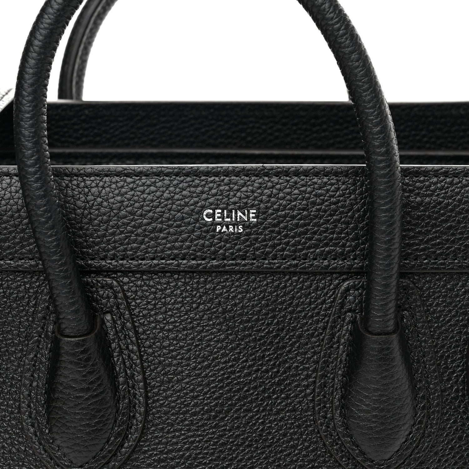 Celine Drummed Calfskin Nano Luggage Black 6 of 13