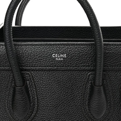 Celine Drummed Calfskin Nano Luggage Black 6 of 13