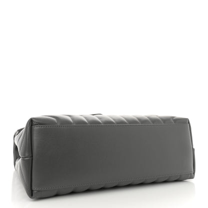 Saint Laurent Calfskin Y Quilted Monogram Medium Loulou Chain Satchel Storm 4 of 10