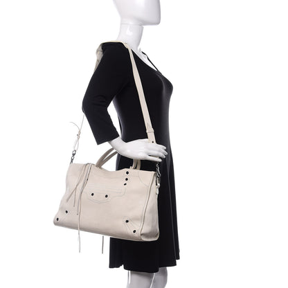 Balenciaga Veau Soyeux Bi-Color Perforated Blackout Hardware City White Black 2 of 10
