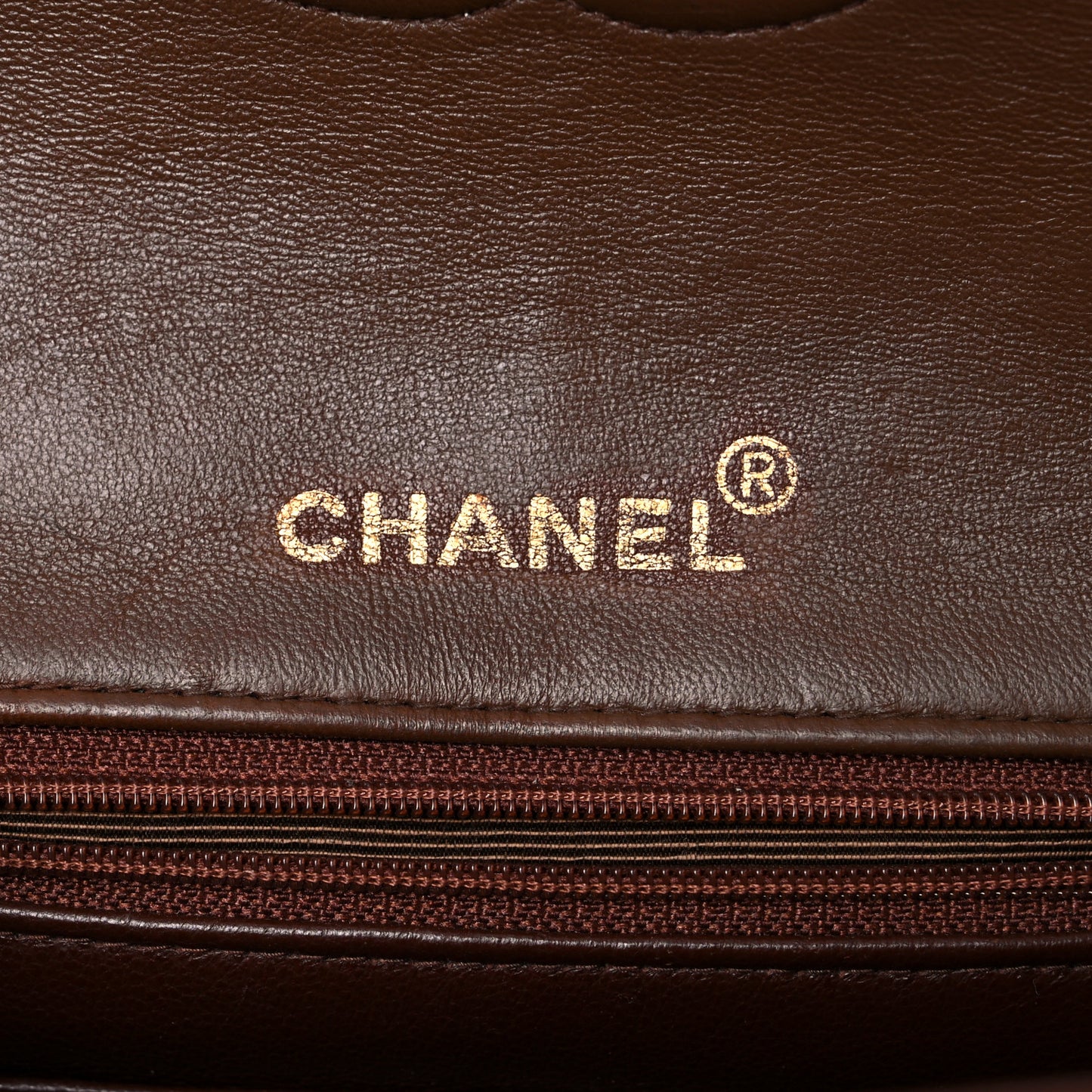 Lambskin Quilted Mini Square Flap Dark Brown