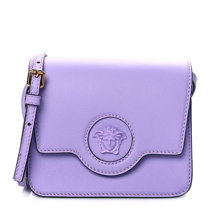Versace Grained Calfskin La Medusa Shoulder Bag Lilac 1 of 9