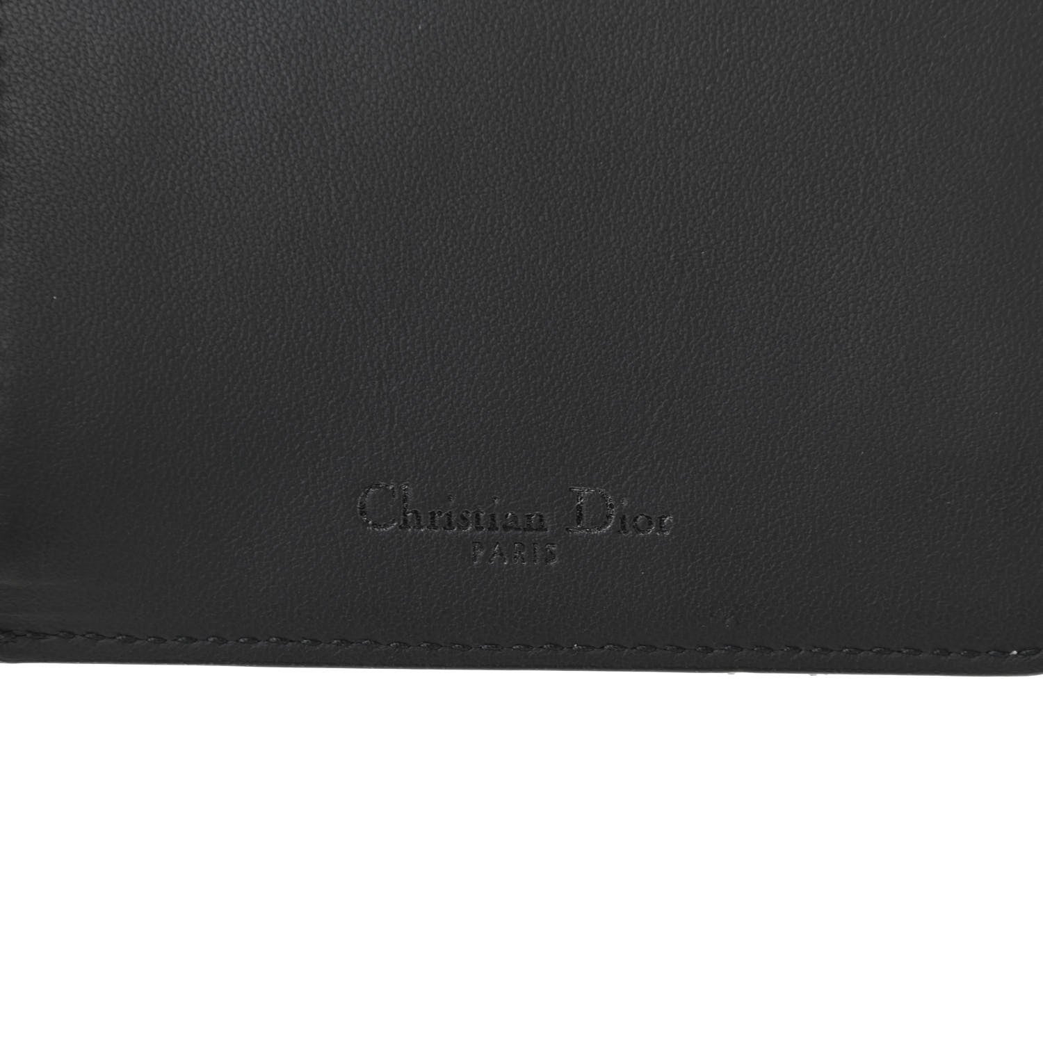 Christian Dior Ultra Matte Lambskin Cannage Small Lady Dior Zip Card Holder Black 6 of 9