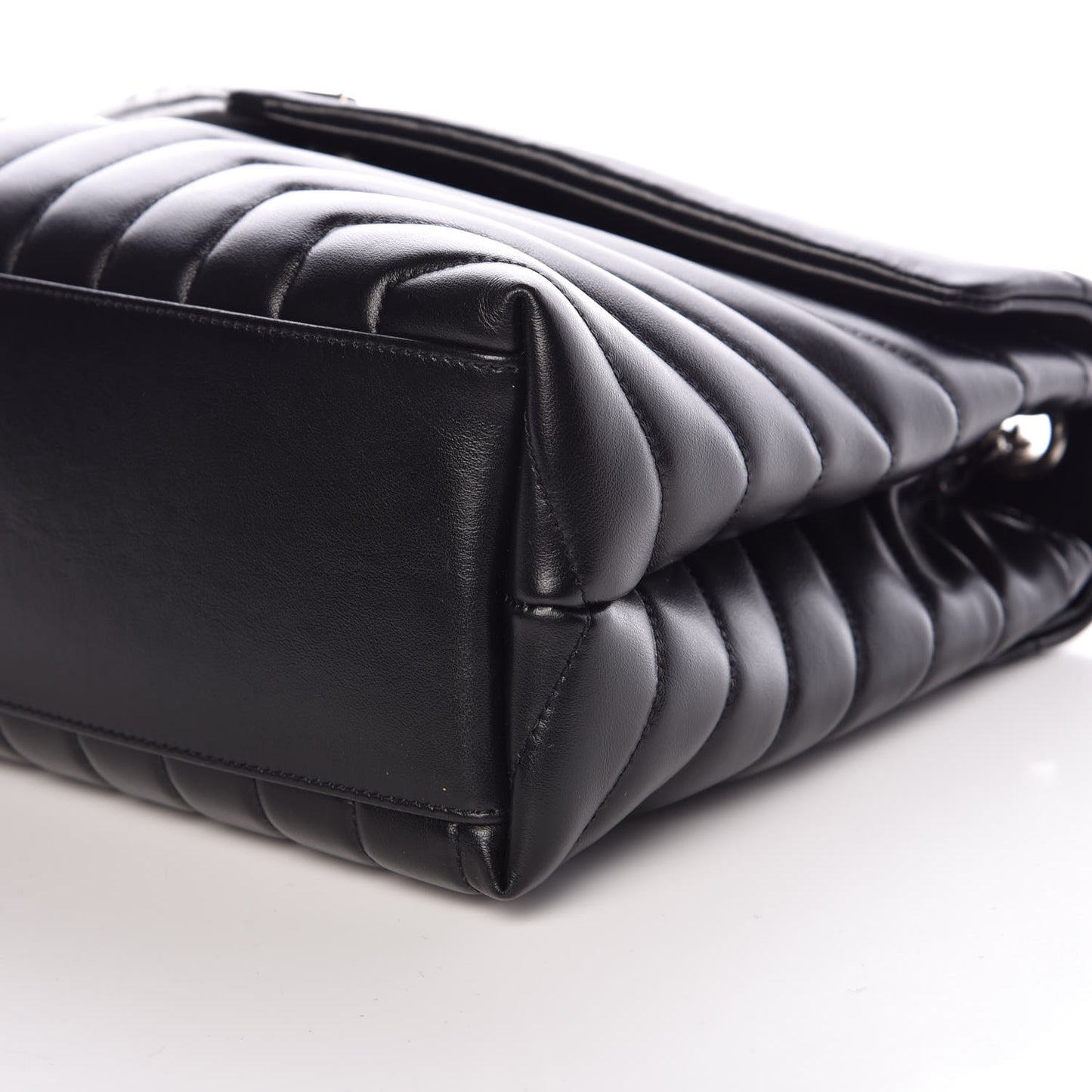 Calfskin Y Quilted Monogram Medium Loulou Chain Satchel Black