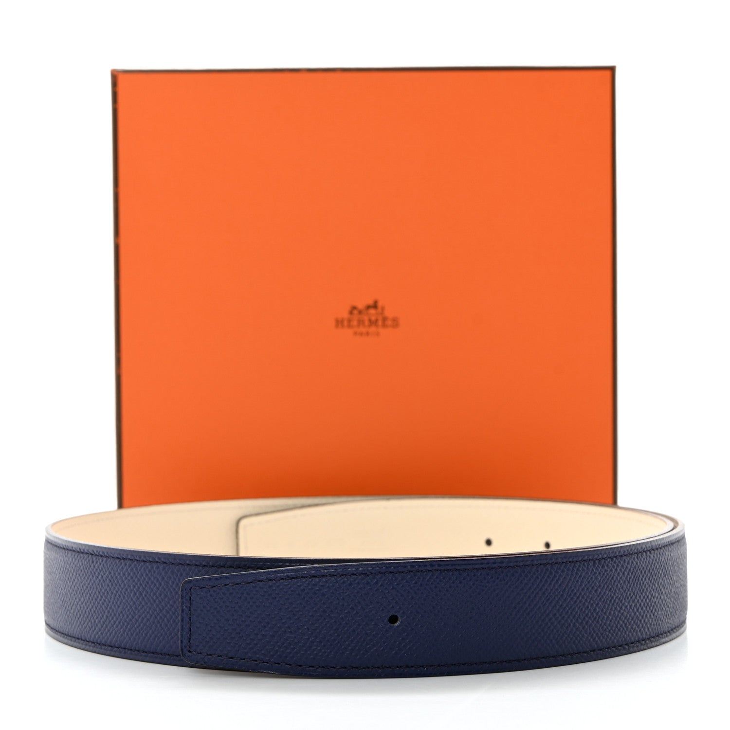 Hermes Epsom 32mm Belt Strap 85 Deep Blue Vert Bosphore 8 of 8