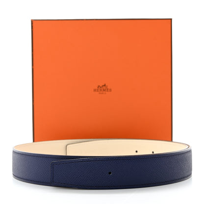 Hermes Epsom 32mm Belt Strap 85 Deep Blue Vert Bosphore 8 of 8