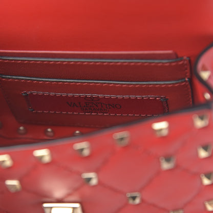 Valentino Garavani Lambskin Micro Rockstud Spike Shoulder Bag Red 6 of 9