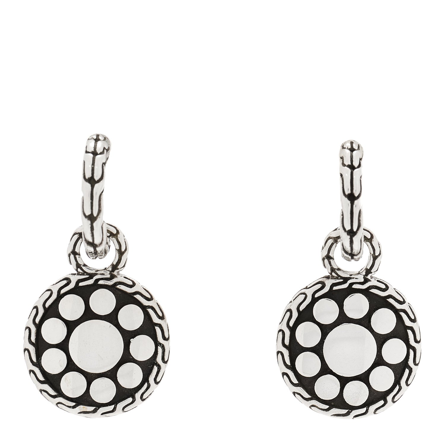 John Hardy Sterling Silver Dot Disc Drop Earrings 1 of 4