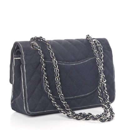 Chanel Grosgrain Quilted Medium Double Flap Navy 3 of 13