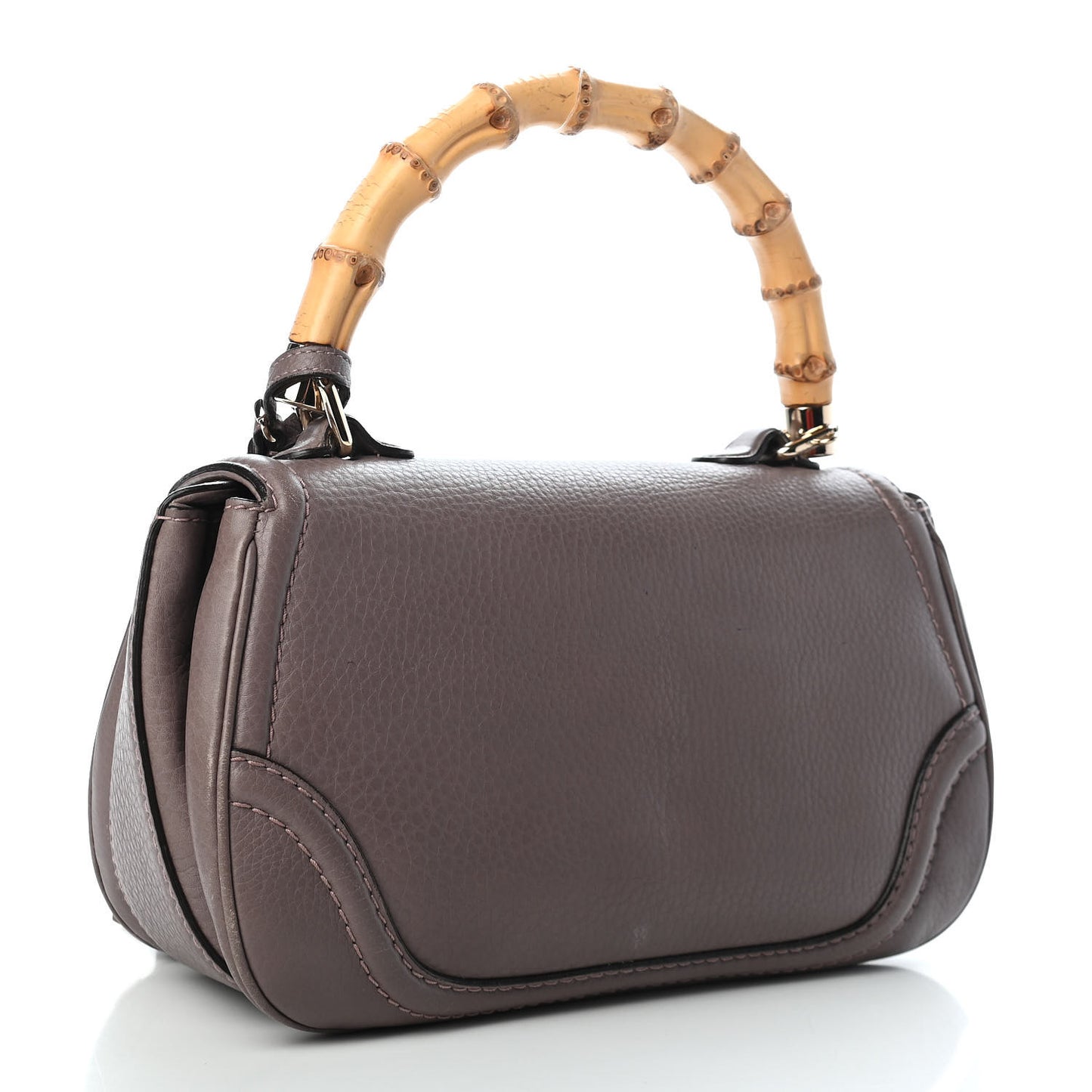 Calfskin Medium New Bamboo Top Handle Bag Mauve