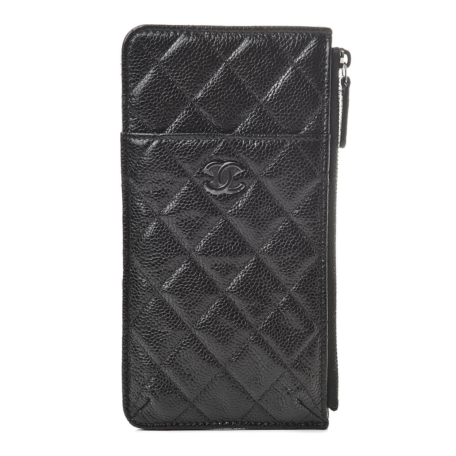 Chanel Caviar Quilted Classic Flat Wallet Pouch Black 1 of 8