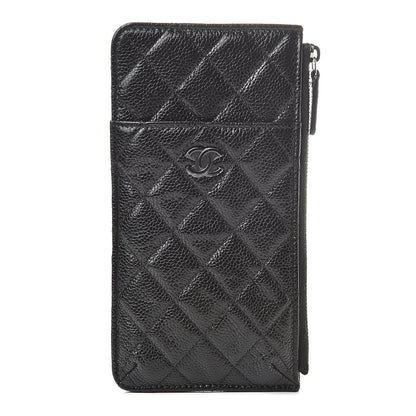 Chanel Caviar Quilted Classic Flat Wallet Pouch Black 1 of 8