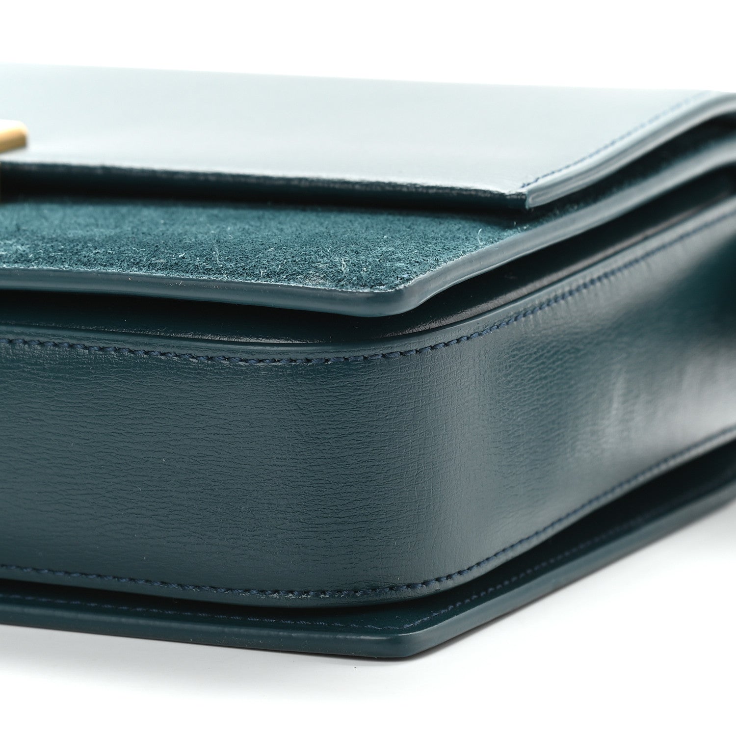 Saint Laurent Smooth Calfskin Suede Medium Bellechasse Dark Turquoise 8 of 8