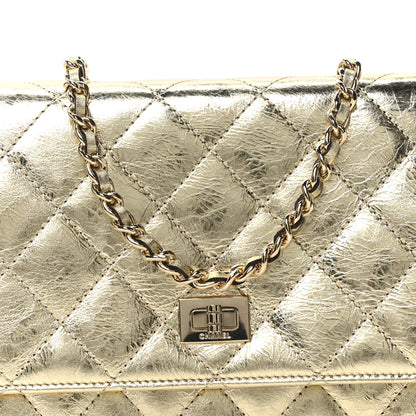 Chanel Metallic Aged Calfskin Quilted Reissue Wallet On Chain WOC Gold 8 of 11