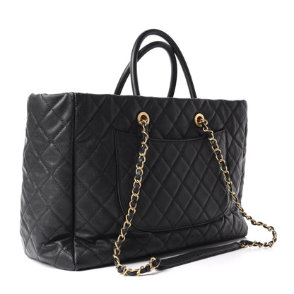 Chanel Caviar Quilted Large Coco Handle Shopping Tote Black 3 of 11