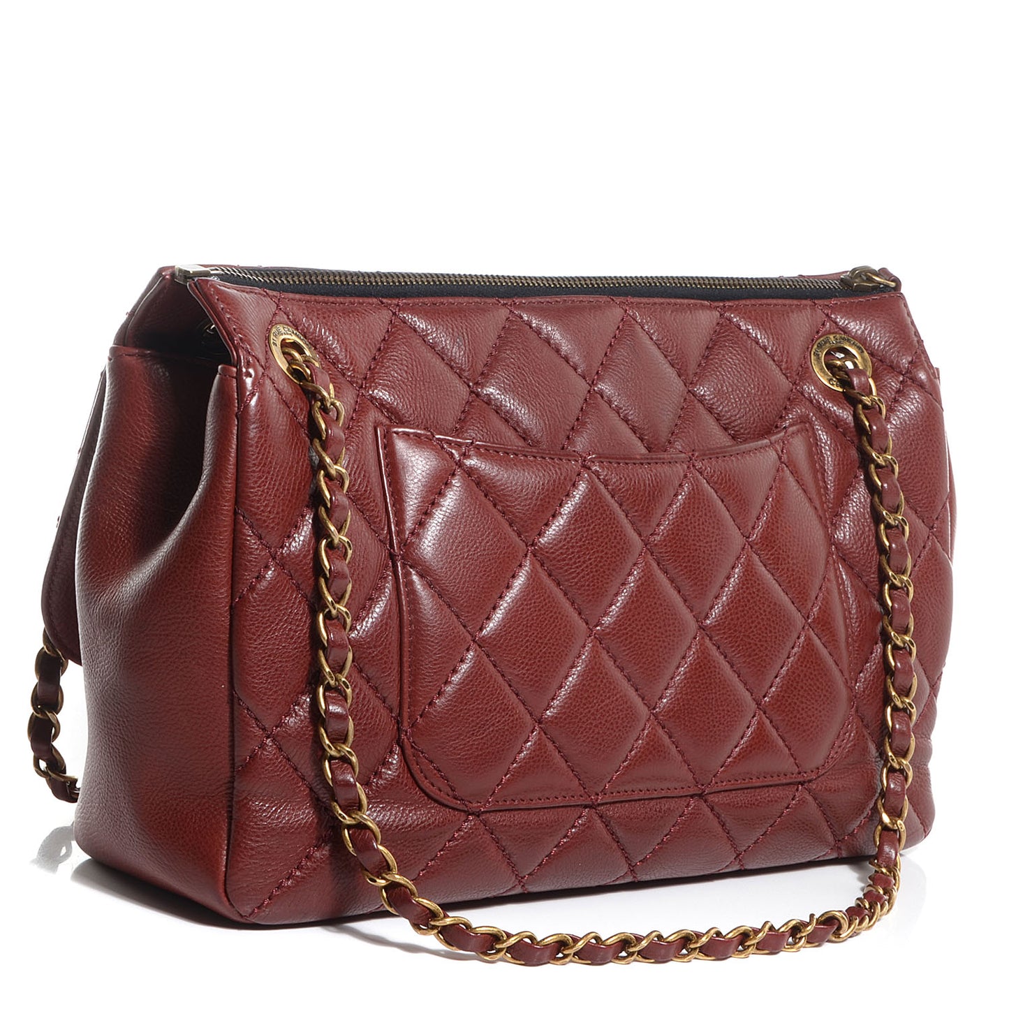 Lambskin Large Blizzard Zip Top Flap Bag Burgundy