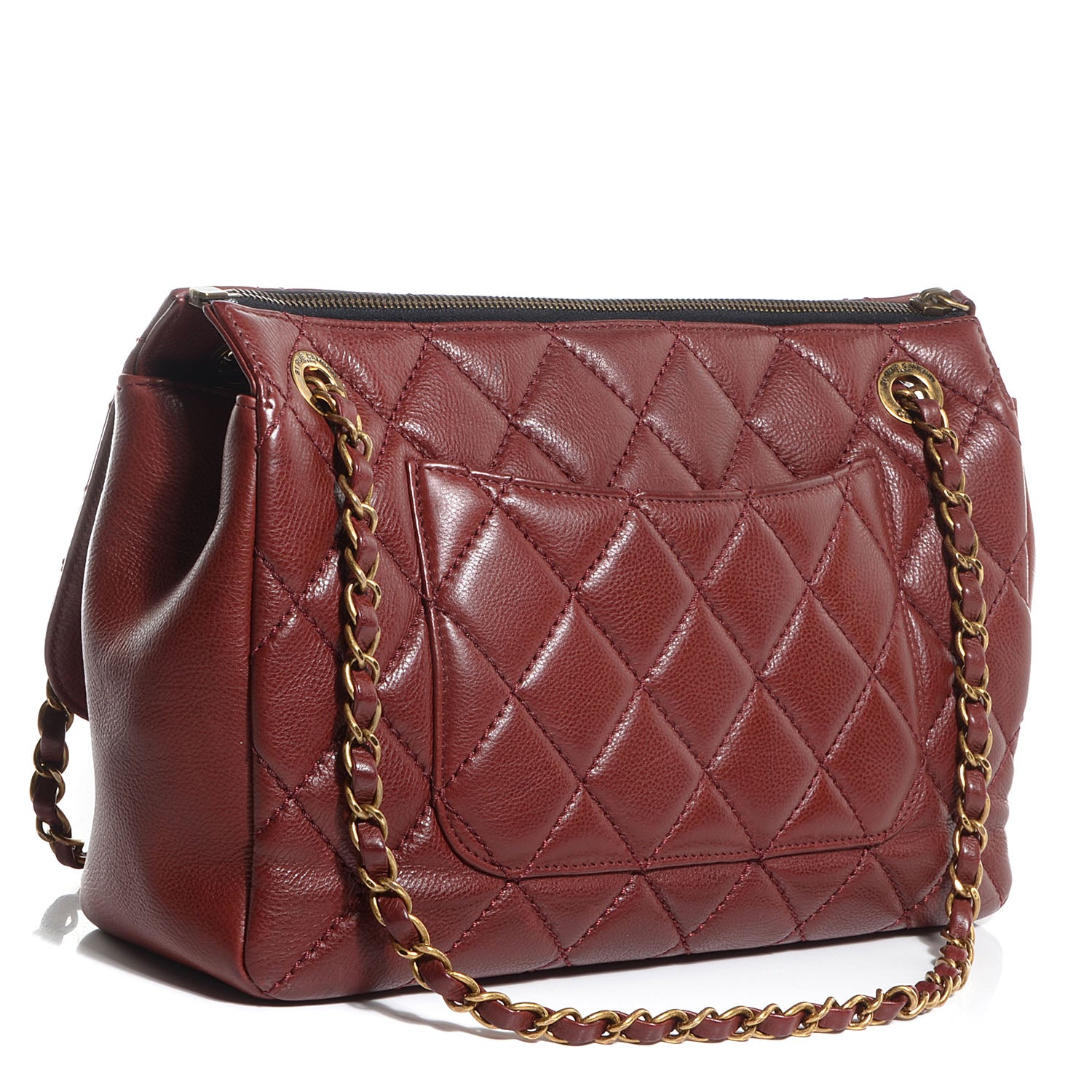 Chanel Lambskin Large Blizzard Zip Top Flap Bag Burgundy 3 of 7