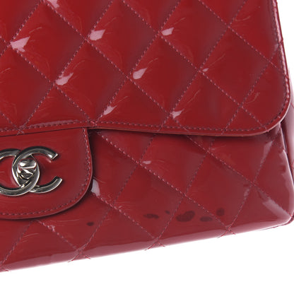 Chanel Patent Quilted Jumbo Single Flap Red 10 of 14
