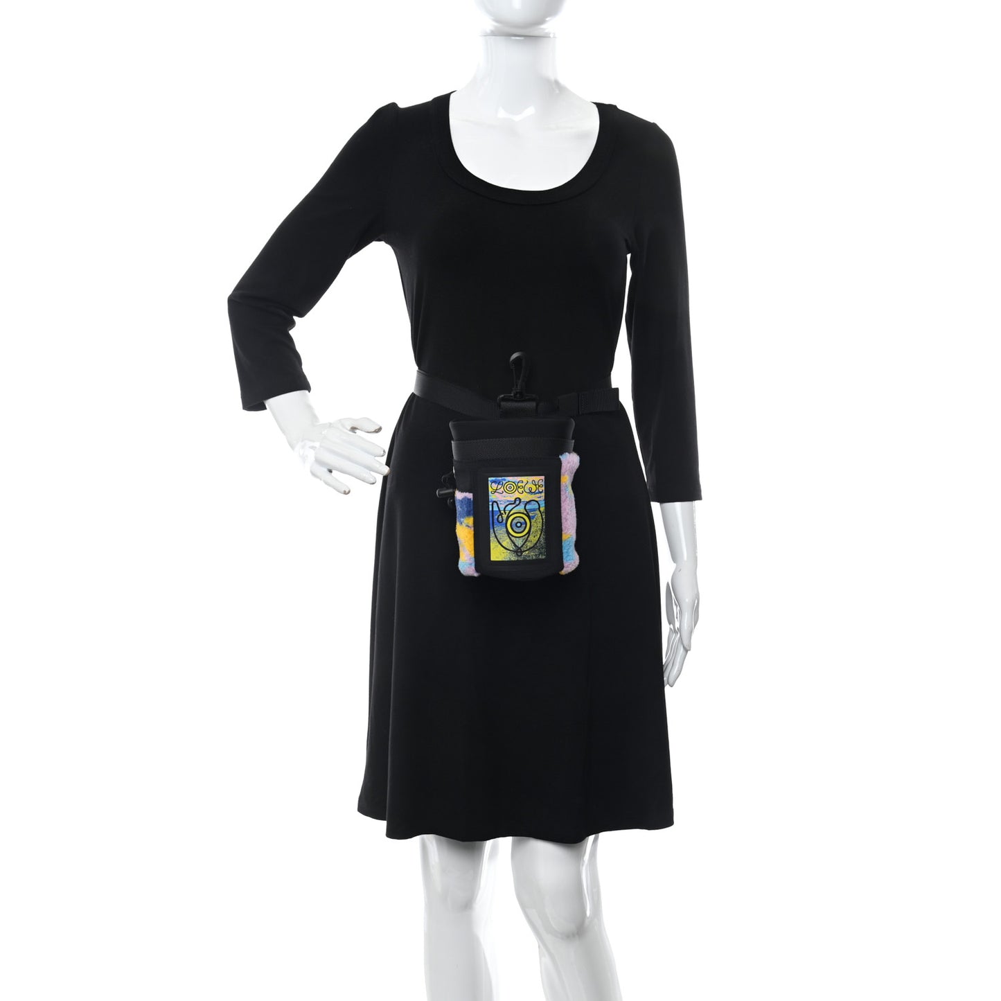 Neoprene Wool Camouflage Eye/LOEWE/Nature Chalk Drawstring Bag Black Multicolor