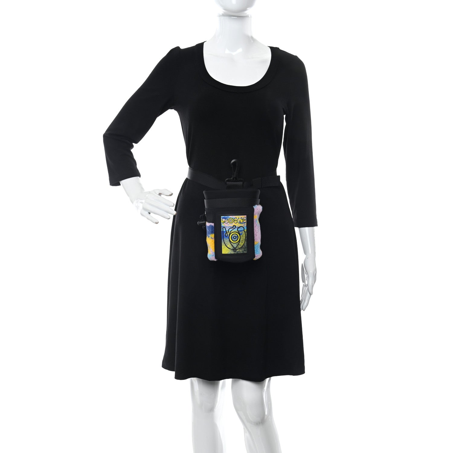 Loewe Neoprene Wool Camouflage Eye/LOEWE/Nature Chalk Drawstring Bag Black Multicolor 2 of 10