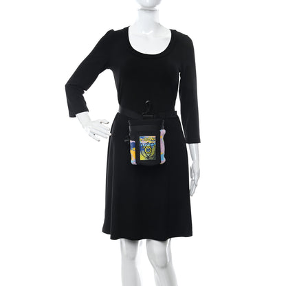 Loewe Neoprene Wool Camouflage Eye/LOEWE/Nature Chalk Drawstring Bag Black Multicolor 2 of 10