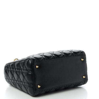 Christian Dior Lambskin Cannage Medium Lady Dior Black 4 of 10