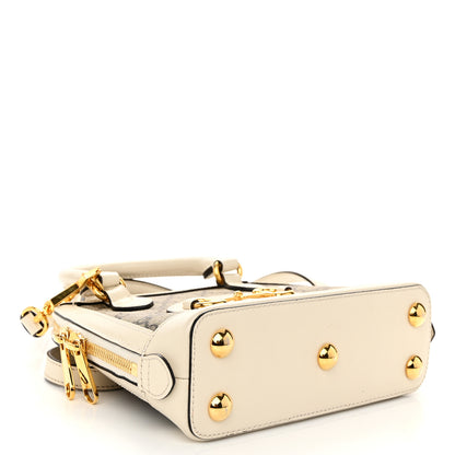 Gucci GG Supreme Monogram Azalea Calfskin Mini Horsebit 1955 Top Handle Bag Beige Ebony Mystic White 4 of 12