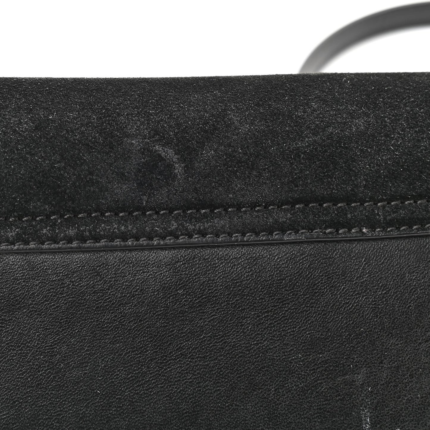 Suede Calfskin Mini Faye Shoulder Bag Black