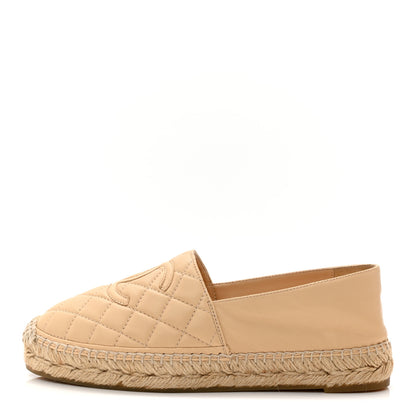 Chanel Lambskin Quilted CC Espadrilles 36 Beige 1 of 10