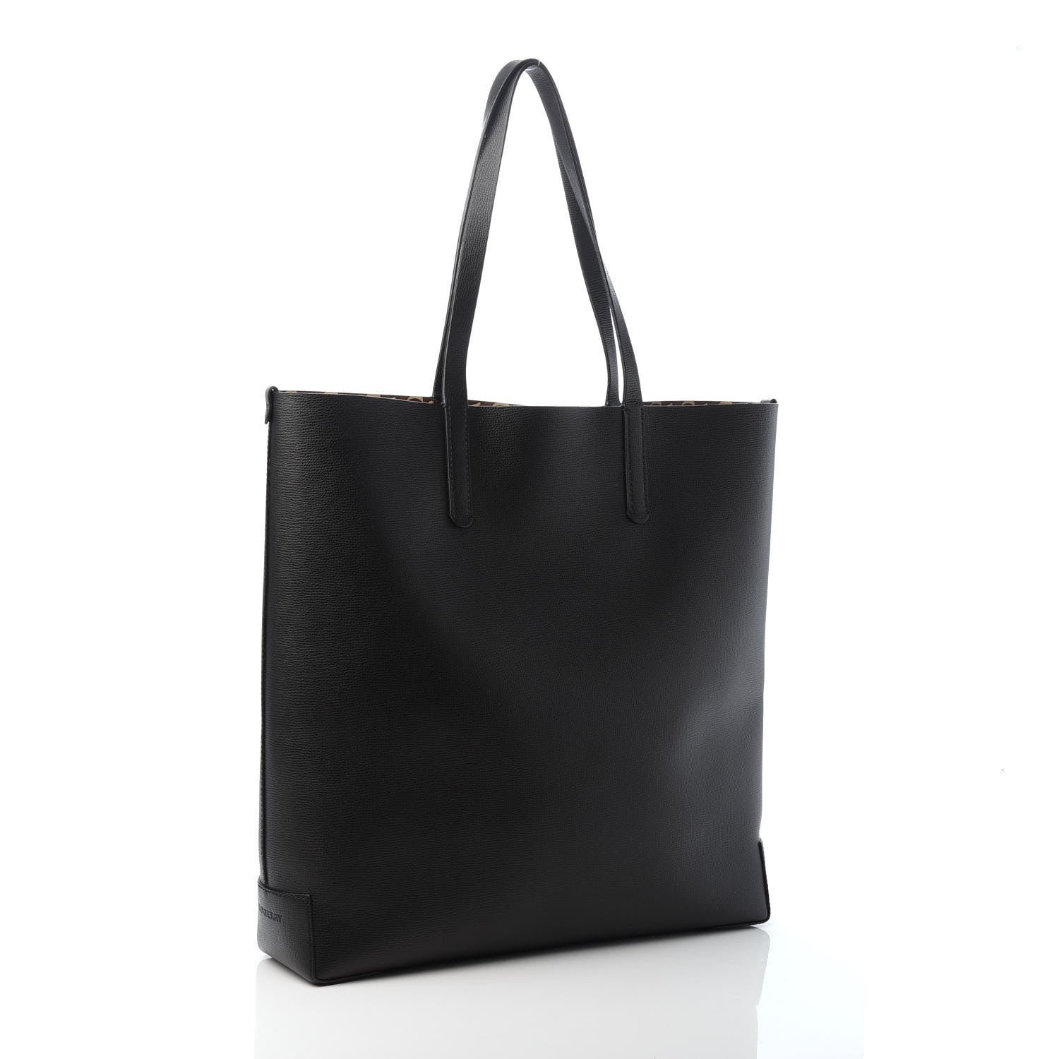 Burberry Calfskin TB Motif Embossed Tote Black 3 of 9