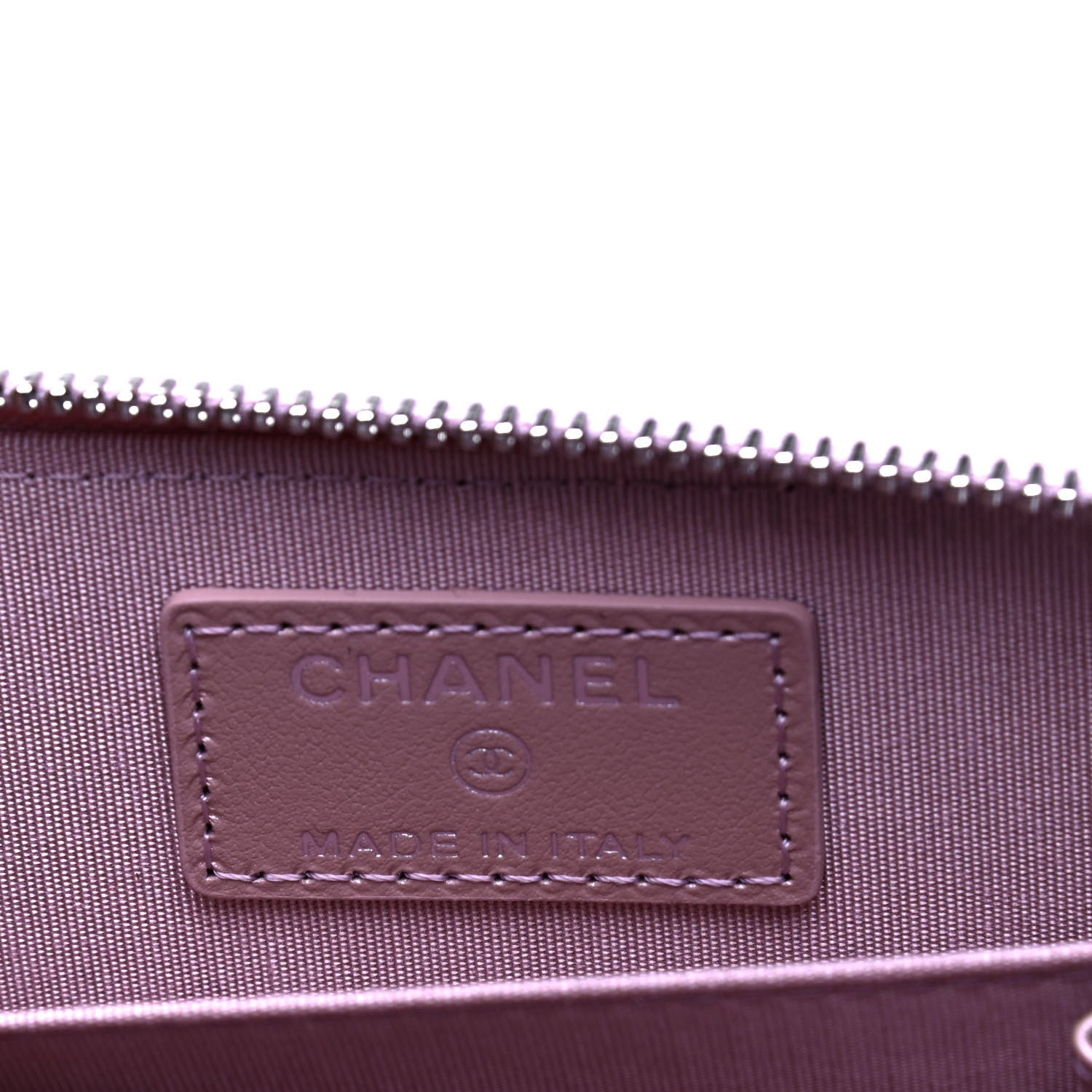 Chanel Goatskin Camellia Embossed Zip Coin Purse Light Pink 4 of 5