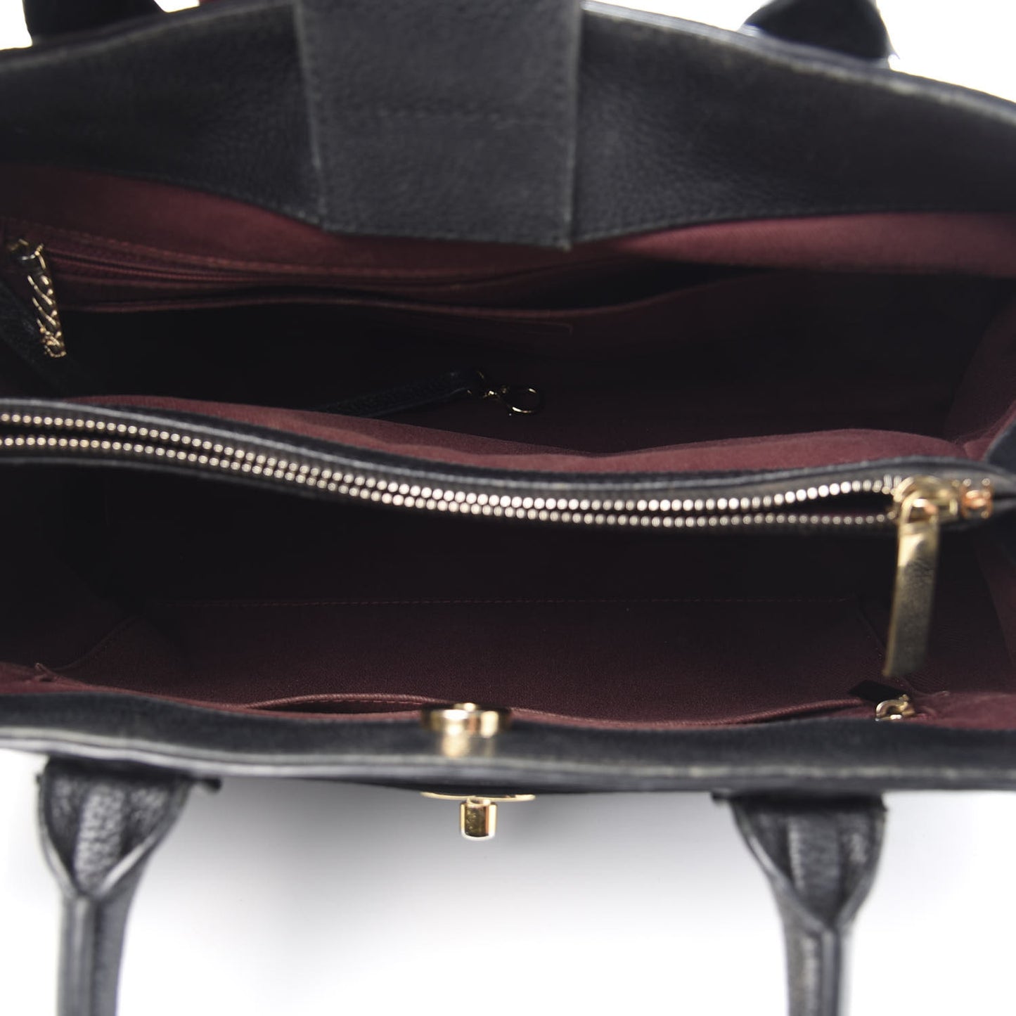 Grained Calfskin Small Neo Executive Shopper Tote Black