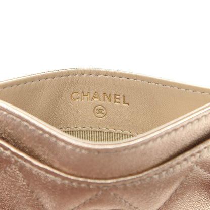 Chanel Metallic Lambskin Quilted CC Card Holder Gold 6 of 9