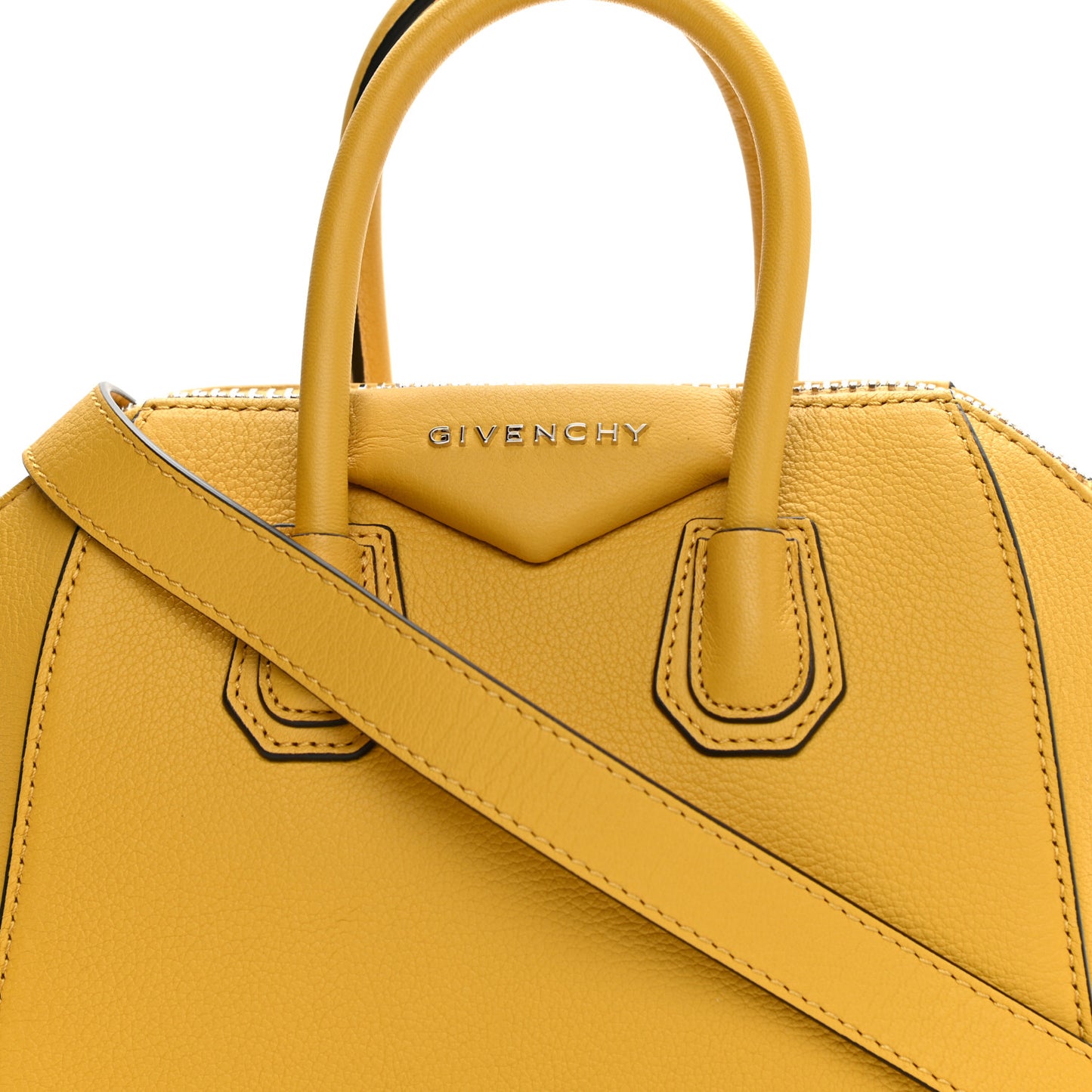 Sugar Goatskin Mini Antigona Dark Yellow