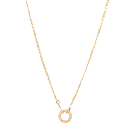 Cartier 18K Yellow Gold 2 Diamond LOVE Necklace 1 of 5