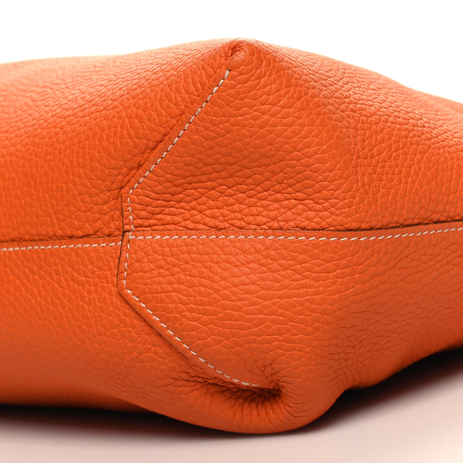 Hermes Taurillon Clemence Double Sens 36 Reversible Tote Gris Perle Orange 9 of 16