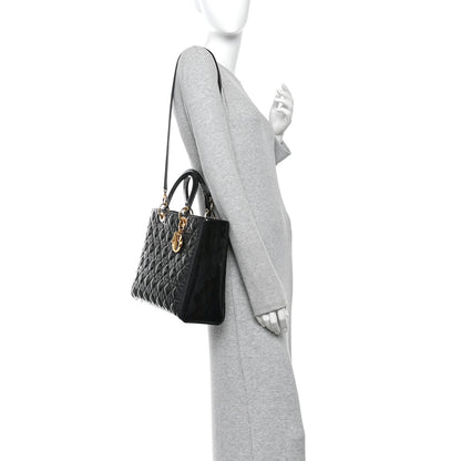 Christian Dior Patent Cannage Large Lady Dior Black 2 of 10