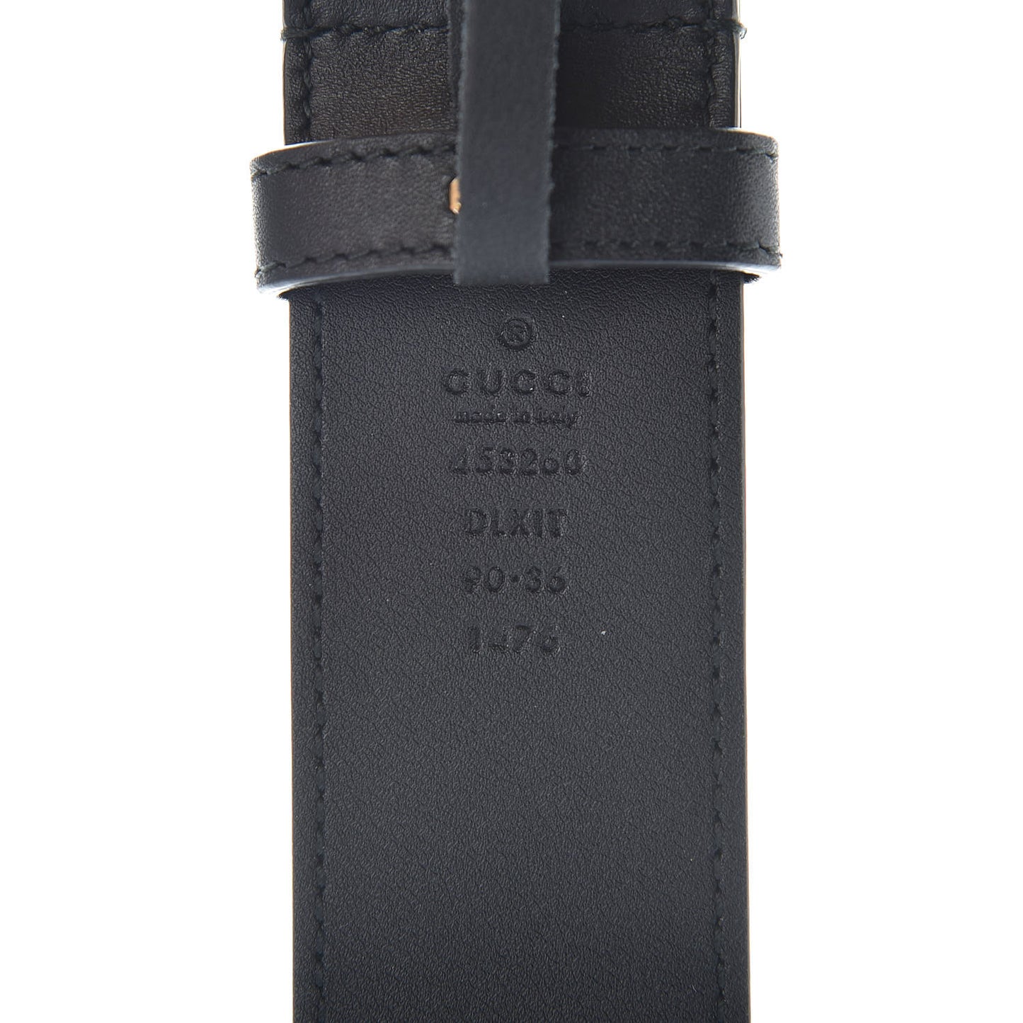 Moon Calfskin Pearl Double G 40mm Belt 90 36 Black Cream