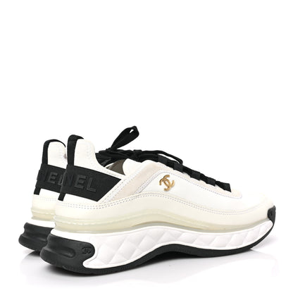 Chanel Velvet Calfskin Mixed Fibers CC Sneakers 40 Ivory Black 4 of 8