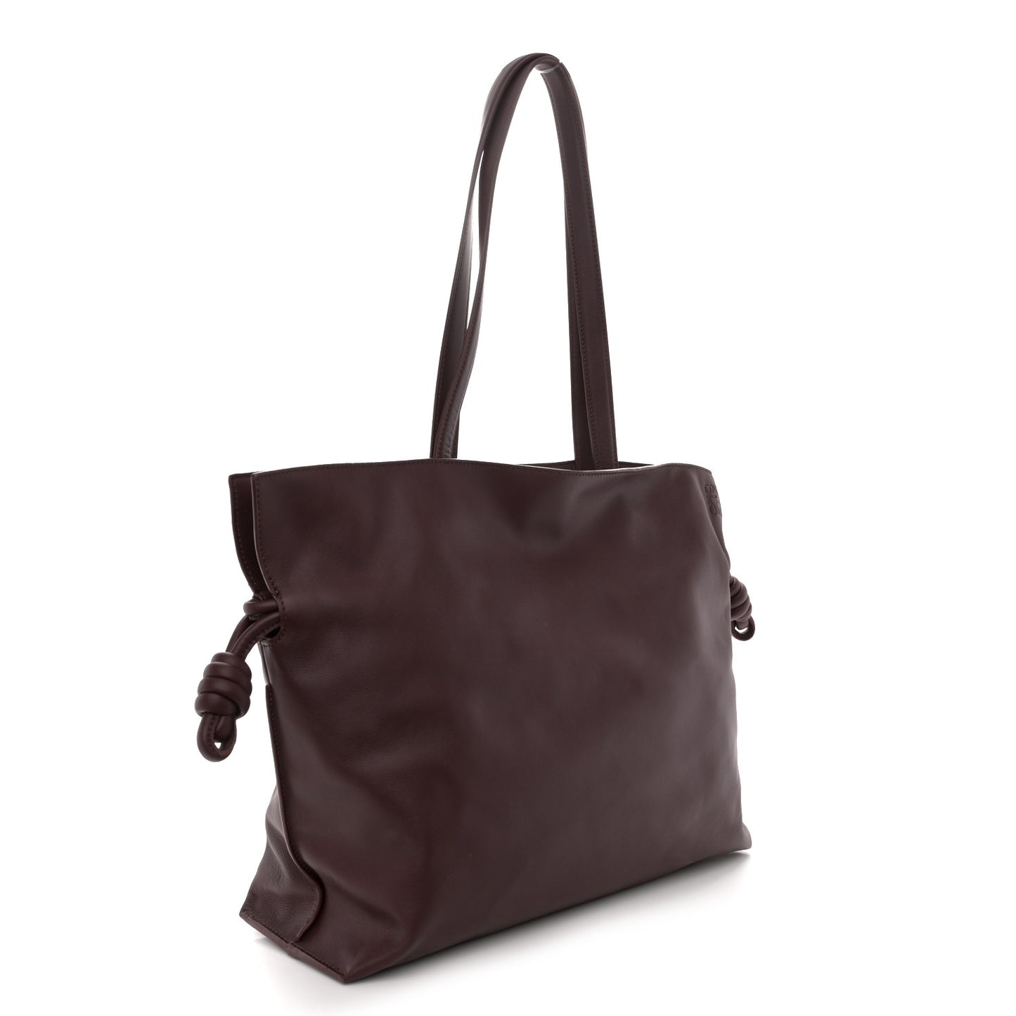 Calfskin Large Flamenco Knot Bag Dark Burgundy