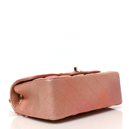 Chanel Metallic Lambskin Quilted Ombre Mini Rectangular Flap Pink 4 of 9