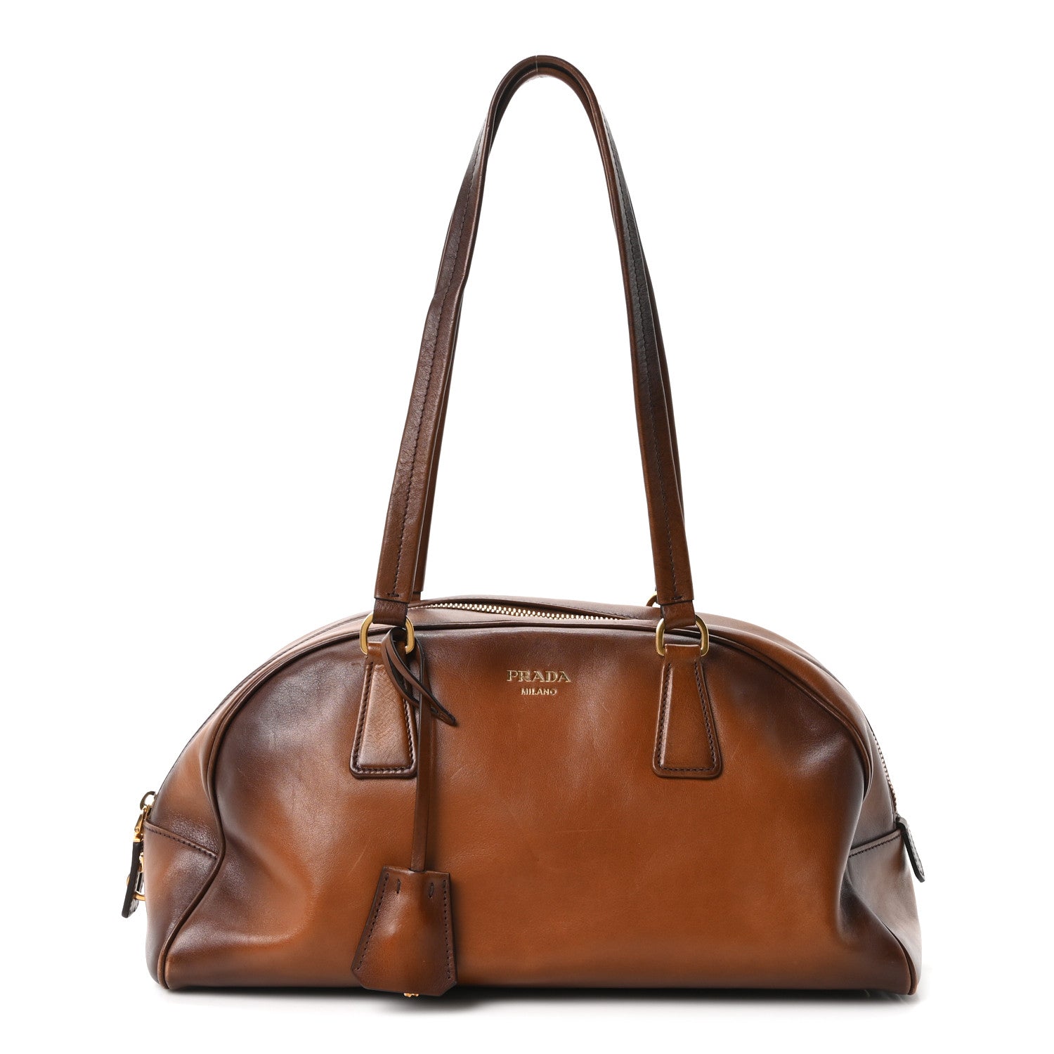Prada Vitello Old Medium Bowling Bag Cognac 1 of 10