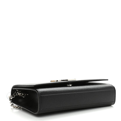Saint Laurent Grain De Poudre Small Monogram Kate Satchel Black 4 of 10