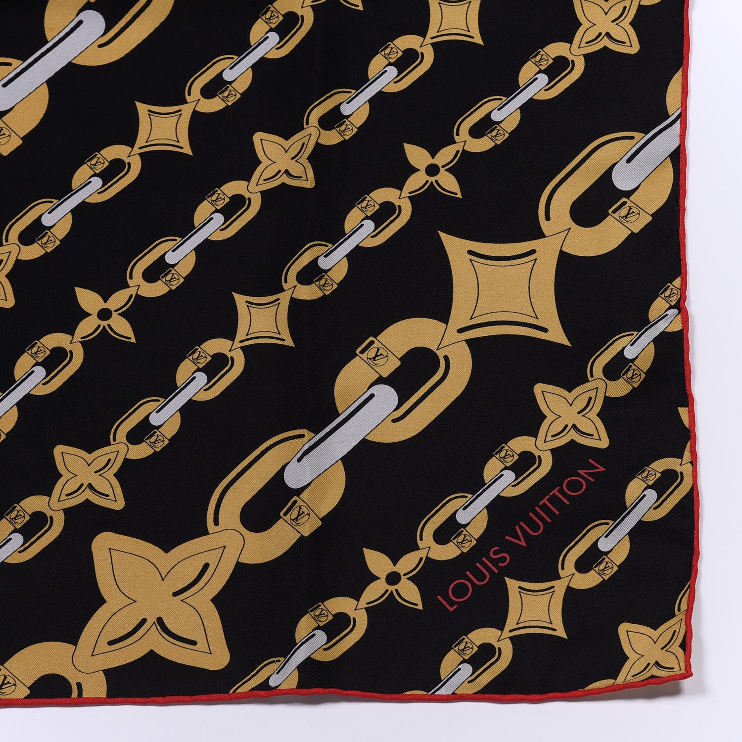 Louis Vuitton Silk Square Scarf Black 2 of 3