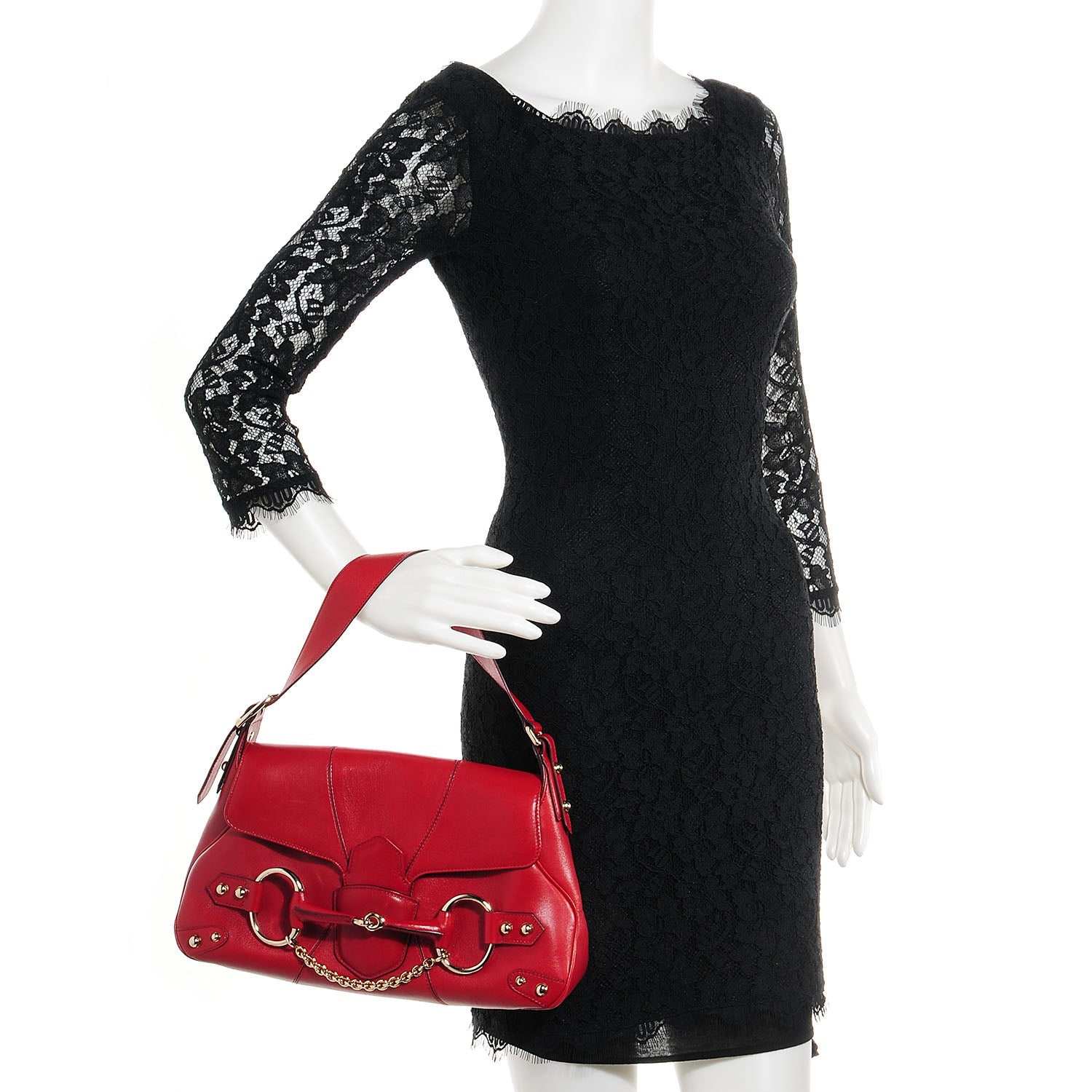 Gucci Leather Horsebit Flap Red 2 of 7