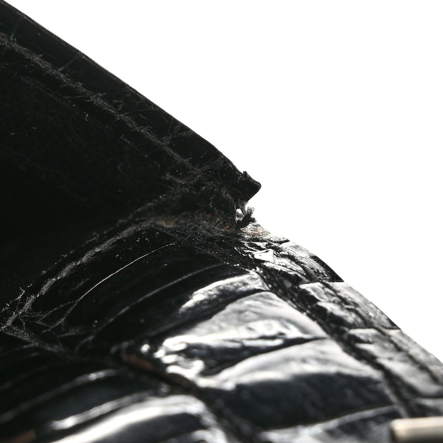 Hermes Shiny Crocodile Passport Holder Black 7 of 7