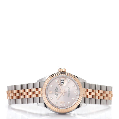 Rolex Stainless Steel 18K Everose Gold Diamond 28mm Oyster Perpetual Datejust Watch Sundust 279171 2 of 5