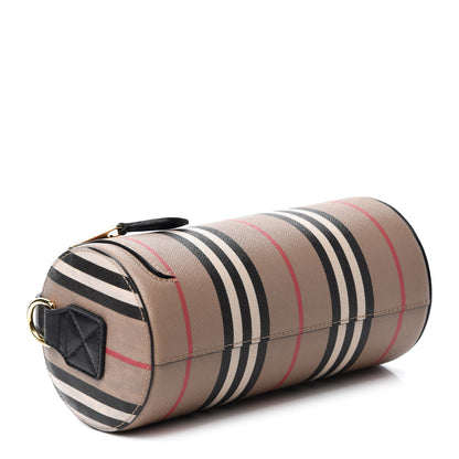 Burberry E-Canvas Calfskin Stripe Icon Barrel Bag Archive Beige 4 of 11