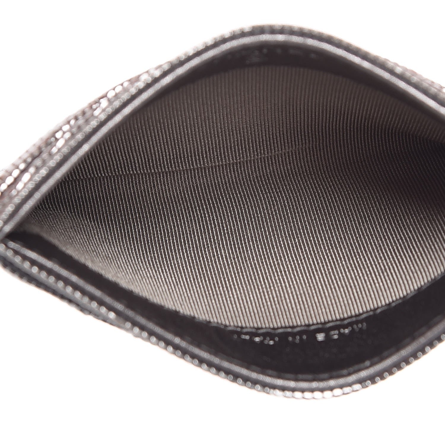Chanel Metallic Calfskin Pixel Effect Card Holder Dark Silver 7 of 8